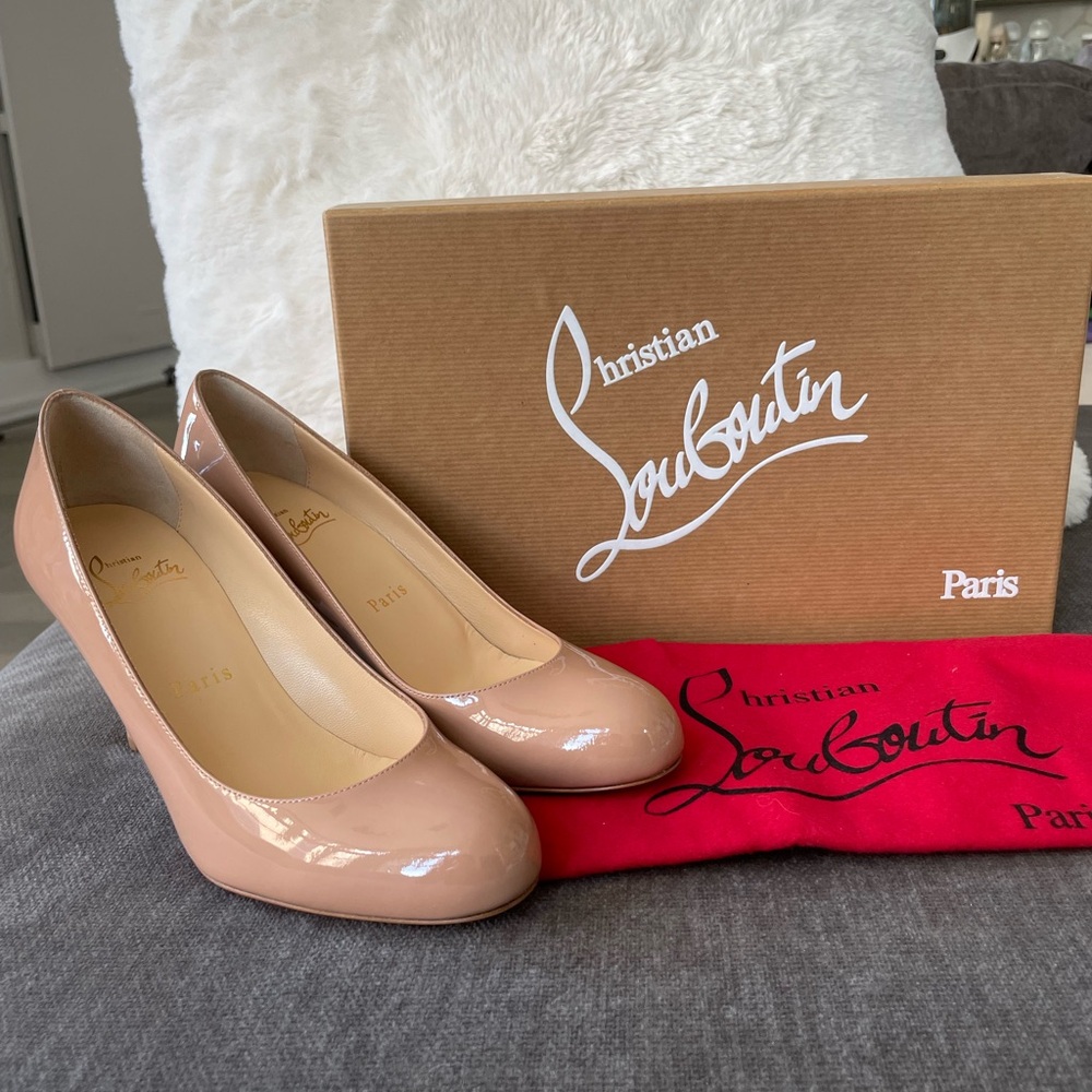 Christian Louboutin Nude Simple Pump 85mm Patent Calf NIB